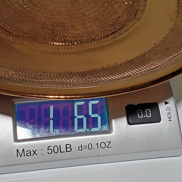 Vintage Creigiau Copper Lustre Plate Studio Pottery Ceramic Hammered MCM Wales - Picture 10 of 11